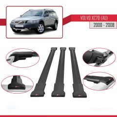 Volvo XC70 (AU) 2000-2008 Arası ile Uyumlu FLY Model Ara Atkı Tavan Barı SİYAH 3 ADET BAR