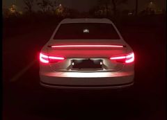 Audi A4 Uyumlu 2016-2019 LED Spoiler Piano Black (Parlak Siyah)