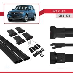 BMW X3 E83 2003-2010 Arası ile uyumlu FLY Model Ara Atkı Tavan Barı SİYAH