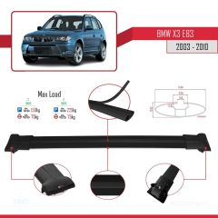 BMW X3 E83 2003-2010 Arası ile uyumlu FLY Model Ara Atkı Tavan Barı SİYAH