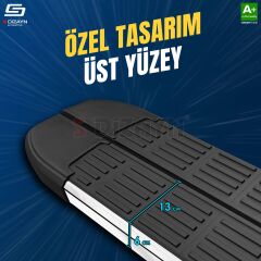 S-Dizayn Ford Tourneo Custom 2 Uzun Şase S-Line Krom Yan Basamak 263 Cm 2023 Üzeri A+ Kalite