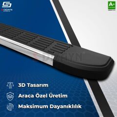 S-Dizayn Ford Tourneo Custom 2 Uzun Şase S-Line Krom Yan Basamak 263 Cm 2023 Üzeri A+ Kalite