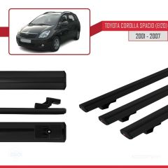 Toyota Corolla Spacio (E120) 2001-2007 Arası ile uyumlu Basic Model Ara Atkı Tavan Barı SİYAH 3 ADET