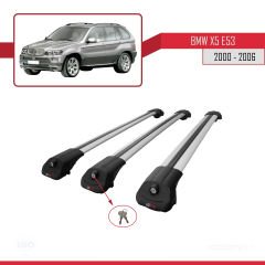 BMW X5 (E53) 2000-2006 Arası ile uyumlu ACE-1 Ara Atkı Tavan Barı GRİ 3 ADET BAR