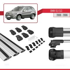 BMW X5 (E53) 2000-2006 Arası ile uyumlu ACE-1 Ara Atkı Tavan Barı GRİ 3 ADET BAR