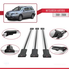 Mitsubishi Airtrek 2001-2008 Arası ile uyumlu FLY Model Ara Atkı Tavan Barı GRİ 3 ADET BAR