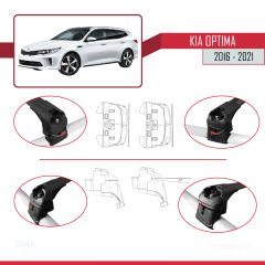 Kia Optima 2016-2021 Arası ile uyumlu ACE-2 Ara Atkı Tavan Barı SİYAH