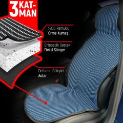 Fiat Egea Cross Uyumlu Koltuk Kılıfı Minder Çizgili Siyah Mavi 2+1 Ön Arka Set