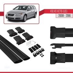 Volvo XC70 (US) 2008-2016 Arası ile Uyumlu FLY Model Ara Atkı Tavan Barı SİYAH