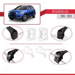 Mitsubishi ASX / RVR (MK3) 2010-2023 Arası ile uyumlu ACE-2 Ara Atkı Tavan Barı SİYAH