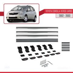 Toyota Corolla Verso (AR10) 2002-2003 Arası ile uyumlu Basic Model Ara Atkı Tavan Barı GRİ 3 ADET