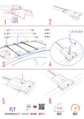 Ram Promaster City 2015-2022 Arası ile uyumlu FLY Model Ara Atkı Tavan Barı SİYAH 3 ADET BAR