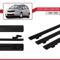 Toyota Corolla Verso (AR10) 2002-2003 Arası ile uyumlu Basic Model Ara Atkı Tavan Barı SİYAH 3 ADET