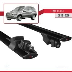 BMW X5 (E53) 2000-2006 Arası ile uyumlu HOOK Model Anahtar Kilitli Ara Atkı Tavan Barı SİYAH