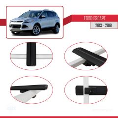 Ford Escape 2013-2019 Arası ile uyumlu Basic Model Ara Atkı Tavan Barı SİYAH 3 ADET