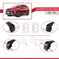 Mitsubishi Eclipse CROSS (GK) 2018 ve Sonrası ile uyumlu ACE-2 Ara Atkı Tavan Barı SİYAH