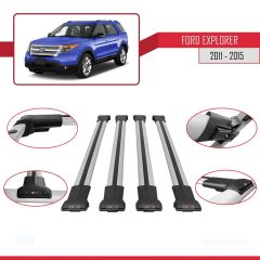 Ford Explorer 2011-2015 Arası ile uyumlu FLY Model Ara Atkı Tavan Barı GRİ 4 ADET BAR