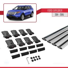 Ford Explorer 2011-2015 Arası ile uyumlu FLY Model Ara Atkı Tavan Barı GRİ 4 ADET BAR