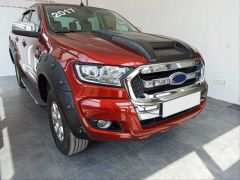 Ford Ranger Uyumlu 2012-2016 Ön Sis Çerçevesi Kaplama Siyah Kalın