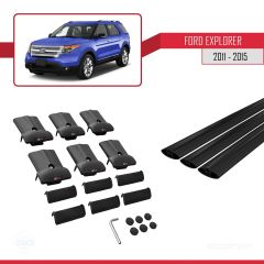 Ford Explorer 2011-2015 Arası ile uyumlu FLY Model Ara Atkı Tavan Barı SİYAH 3 ADET BAR