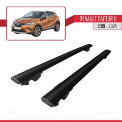 Renault Captur II 2019 ve Sonrası ile Uyumlu HOOK Model Anahtar Kilitli Ara Atkı Tavan Barı SİYAH