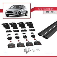 Ford Fiesta ACTIVE 2018-2023 Arası ile uyumlu ACE-2 Ara Atkı Tavan Barı SİYAH