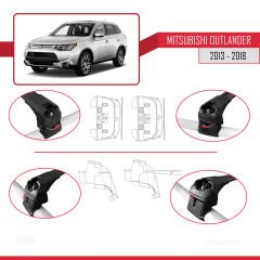 Mitsubishi Outlander (MK3) 2013-2018 Arası ile uyumlu ACE-2 Ara Atkı Tavan Barı SİYAH