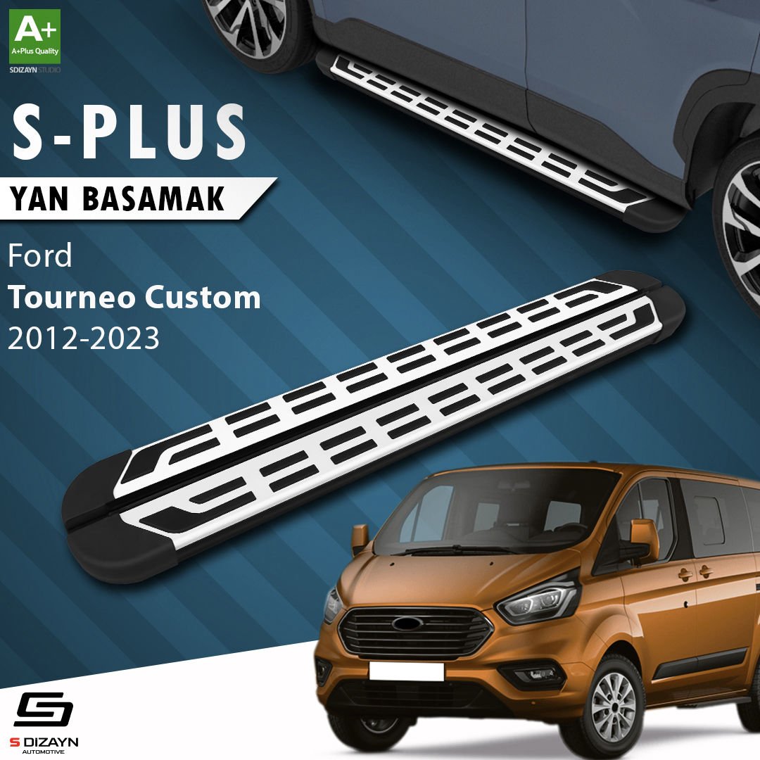 S-Dizayn Ford Tourneo Custom Kısa Şase S-Plus Gri Yan Basamak 203 Cm 2012-2023