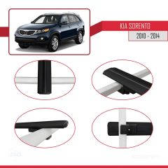 Kia Sorento 2010-2014 Arası ile uyumlu Basic Model Ara Atkı Tavan Barı SİYAH 3 ADET