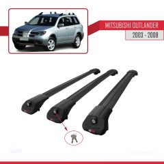 Mitsubishi Outlander 2003-2008 Arası ile uyumlu ACE-1 Ara Atkı Tavan Barı SİYAH 3 ADET BAR