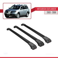 Mitsubishi Outlander 2003-2008 Arası ile uyumlu ACE-1 Ara Atkı Tavan Barı SİYAH 3 ADET BAR