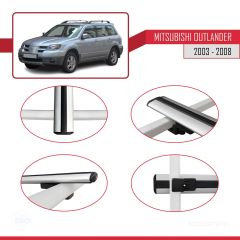 Mitsubishi Outlander 2003-2008 Arası ile uyumlu Basic Model Ara Atkı Tavan Barı GRİ 3 ADET