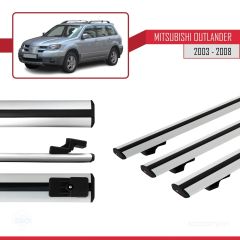 Mitsubishi Outlander 2003-2008 Arası ile uyumlu Basic Model Ara Atkı Tavan Barı GRİ 3 ADET