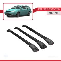 Ford Focus Estate (C307) 2004-2011 Arası ile uyumlu ACE-1 Ara Atkı Tavan Barı SİYAH 3 ADET BAR