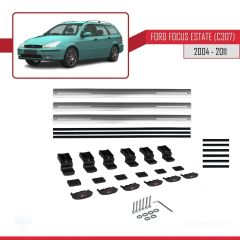 Ford Focus Estate (C307) 2004-2011 Arası ile uyumlu Basic Model Ara Atkı Tavan Barı GRİ 3 ADET