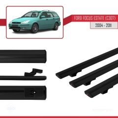 Ford Focus Estate (C307) 2004-2011 Arası ile uyumlu Basic Model Ara Atkı Tavan Barı SİYAH 3 ADET