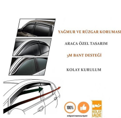 Mitsubishi Uyumlu L200 2011-2014 Cam Rüzgarlığı Mugen 4'Lü