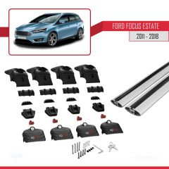 Ford Focus ESTATE (C346) 2011-2018 Arası ile uyumlu ACE-2 Ara Atkı Tavan Barı GRİ