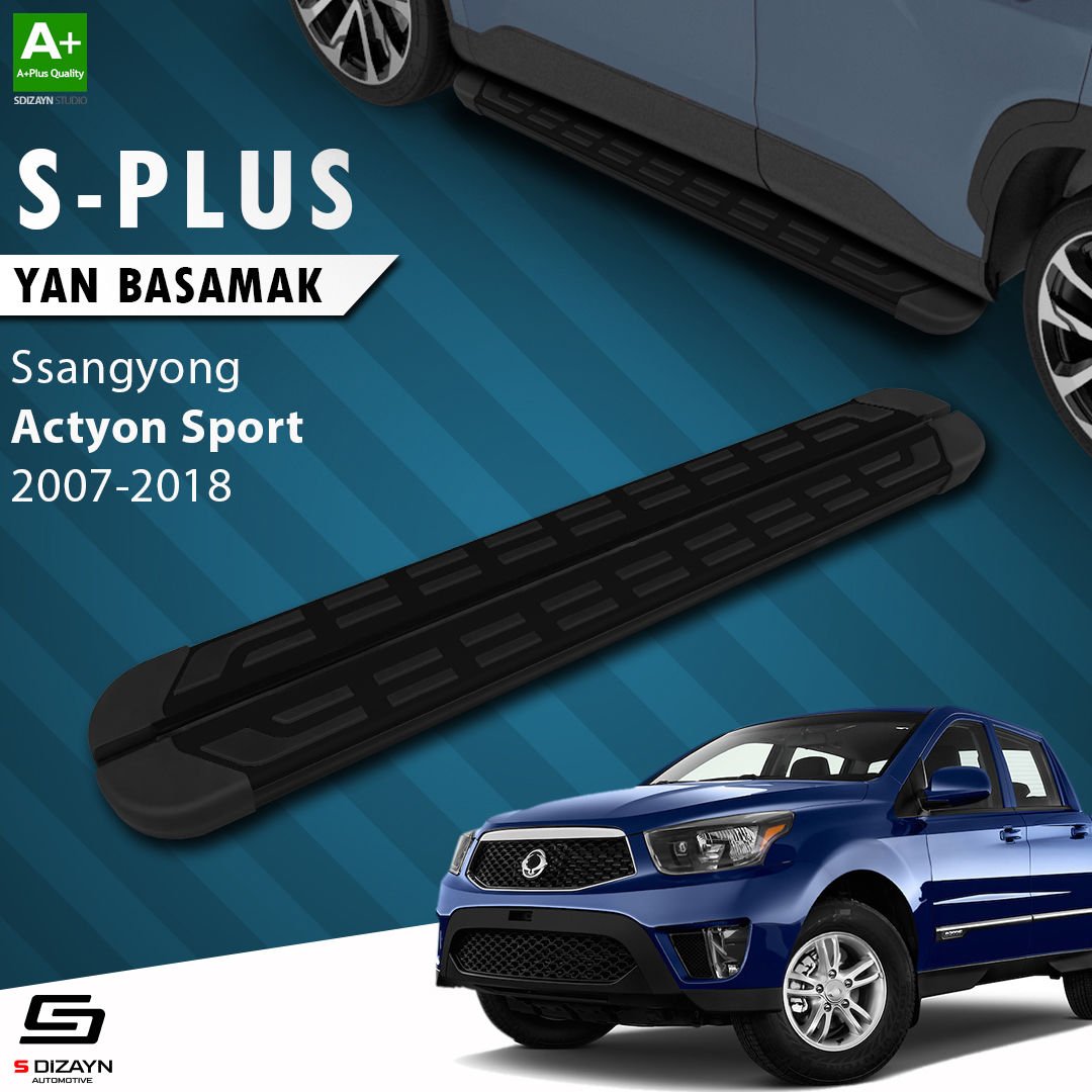 S-Dizayn Ssangyong Actyon Sports S-Plus Siyah Yan Basamak 203 Cm 2007-2018