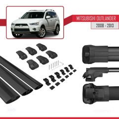 Mitsubishi Outlander 2008-2013 Arası ile uyumlu ACE-1 Ara Atkı Tavan Barı SİYAH 3 ADET BAR