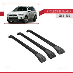 Mitsubishi Outlander 2008-2013 Arası ile uyumlu ACE-1 Ara Atkı Tavan Barı SİYAH 3 ADET BAR