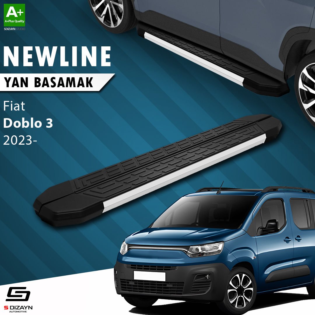 S-Dizayn Fiat Doblo 3 NewLine Aluminyum Yan Basamak 203 Cm 2023 Üzeri