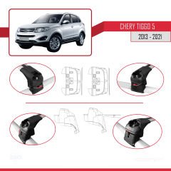 Chery Tiggo 5 2013-2021 Arası ile uyumlu ACE-2 Ara Atkı Tavan Barı GRİ