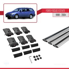 Ford Focus Estate C170 1998-2004 Arası ile uyumlu FLY Model Ara Atkı Tavan Barı GRİ 3 ADET BAR