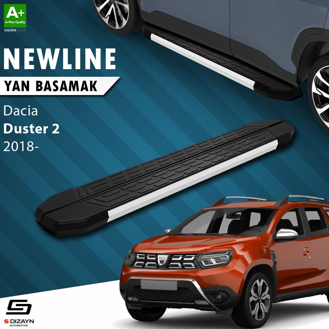 S-Dizayn Dacia Duster 2 NewLine Aluminyum Yan Basamak 183 Cm 2018-2023 A+ Kalite