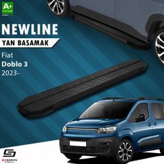 S-Dizayn Fiat Doblo 3 Uzun Şase NewLine Siyah Yan Basamak 219 Cm 2023 Üzeri