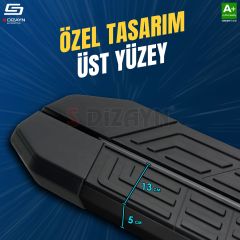 S-Dizayn Fiat Doblo 3 Uzun Şase NewLine Siyah Yan Basamak 219 Cm 2023 Üzeri