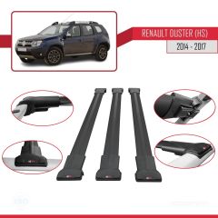Renault Duster (HS) 2014-2017 Arası ile Uyumlu FLY Model Ara Atkı Tavan Barı SİYAH 3 ADET BAR