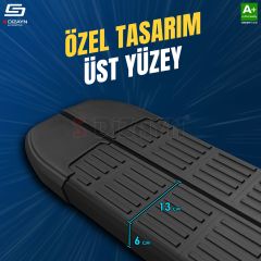 S-Dizayn Fiat Doblo 3 S-Line Siyah Yan Basamak 203 Cm 2023 Üzeri