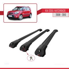 Kia Soul Hatchback 2009-2013 Arası ile uyumlu ACE-1 Ara Atkı Tavan Barı SİYAH 3 ADET BAR